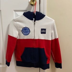 Gap zip up (M) Tri color hoodie, never worn.